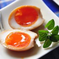 206. Shoyu Tamago · Soy sauce egg.