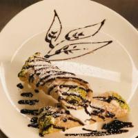 canolli · house made canolli with ricotta cheese pistaccio chocolate
