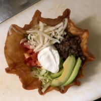 taco salad · crispy shell served with meat of your choice along with any toppings of your choice