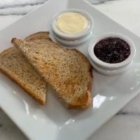 Breakfast Toast with Butter and Jam · 
