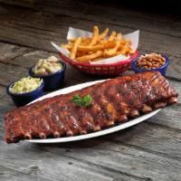 Full Slab Ribs · Meaty St. Louis-style ribs, smoked low & slow for 4-5 hours, with two Southern Sides. Add a ...