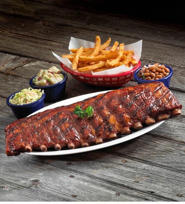 Full Slab Ribs · Meaty St. Louis-style ribs, smoked low & slow for 4-5 hours, with two Southern Sides. Add a Garden or Caesar Side Salad to your meal! (found in the Salad Menu)
