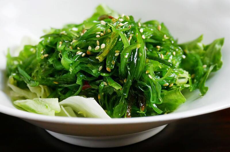 Seaweed Salad · Thinly shredded seaweeds seasoned to perfection and tossed with sesame seeds.