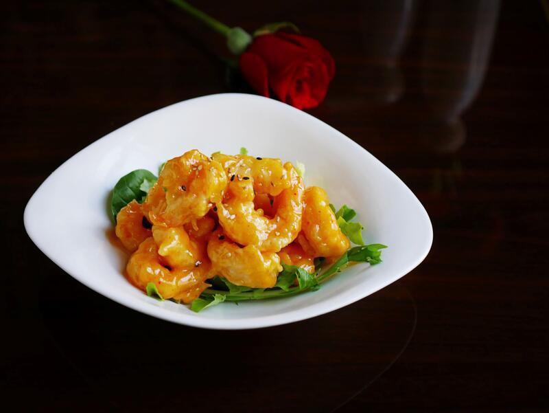 Spicy Rock Shrimp · Baby tempura shrimps coated with a scrumptious creamy and spicy sauce.