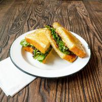 BLT Sandwich · Bacon, lettuce, tomato, and aioli mayo on french white slice.