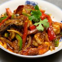 Sambal Goreng Entree · Served with rice. Tomato, bell peppers and onions with spicy chili shrimp paste sauce. 
