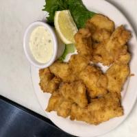 Haddock Bites · Fresh haddock battered and fried. Served with tartar sauce.