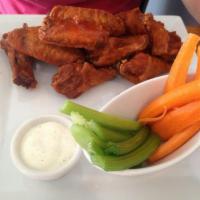 LZ Wings · Jumbo chicken wings deep fried, tossed in your choice of mild, hot, BBQ, lemon pepper or hon...