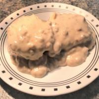 Homemade Biscuits and Gravy · Country style sausage gravy.
