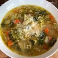 Minestrone Soup · Tomato based vegetable style soup. Gluten free.