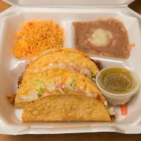 Taco Platter · 3 can be made with flour or corn tortillas (soft or hard) filled with your choice of ground ...