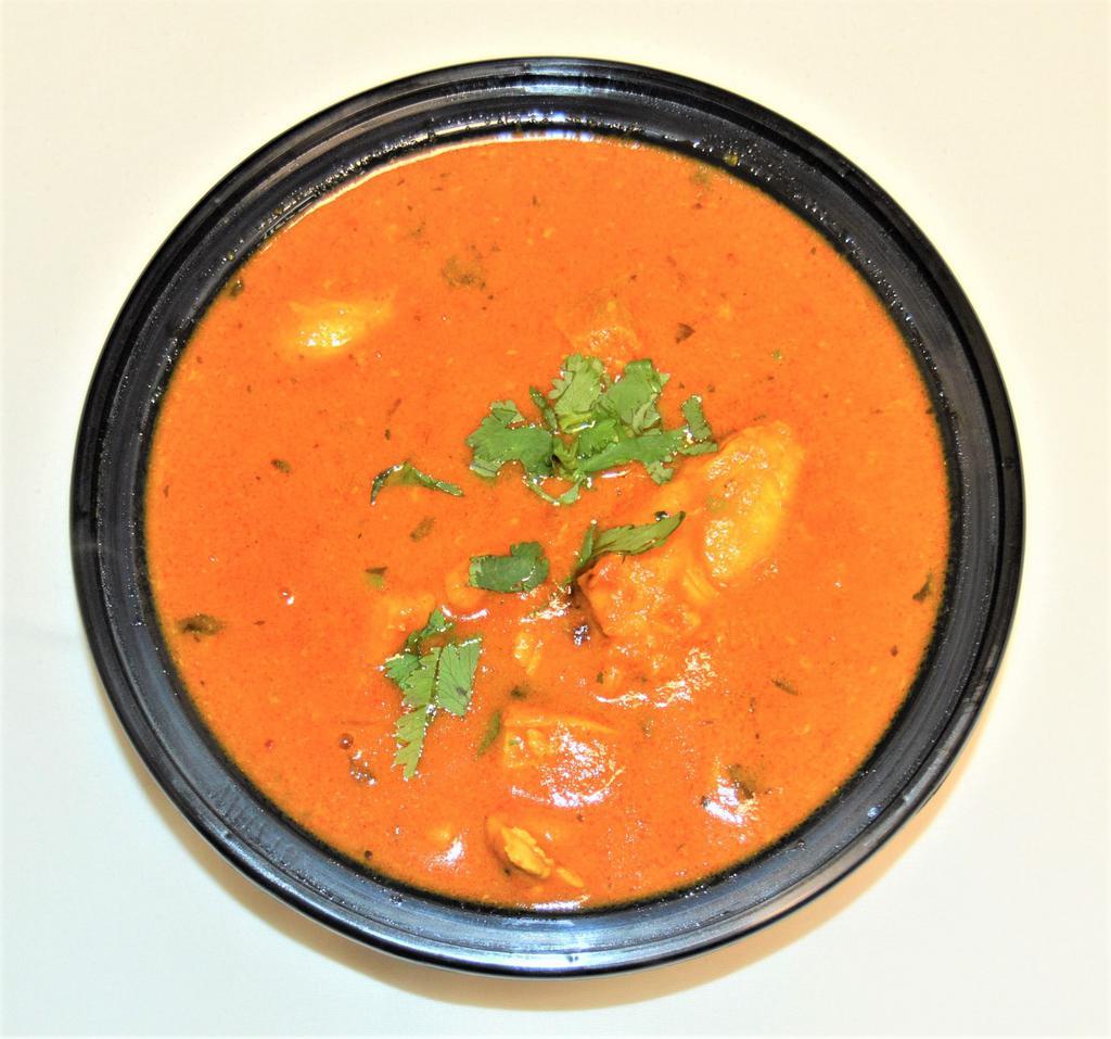 53. Chicken Curry · Cube of chicken cooked in traditional curry sauce. Served with rice.