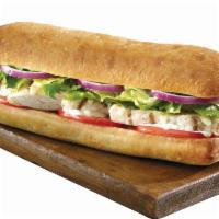 Chicken Sub · Turkey, ham, crisp bacon and mozzarella cheese topped with red onions, lettuce, tomatoes and...