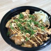 Spicy Chicken Bowl · Stir fried chicken and onion with spicy teriyaki sauce. top on spicy mayo. 