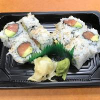 Salmon and Avocado Sushi Roll · 