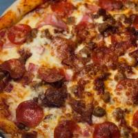 All the Meats  · Pepperoni, sausage, canadian bacon, bacon, and cheese 