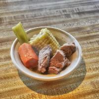 Beef soup. · A delicious beef soup with vegetables.