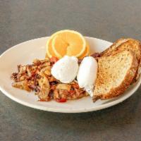 Corned Beef Hash with Two Eggs · Served with wheat toast