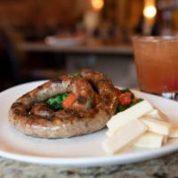 Provolone Stuffed Sausage · broccoli rabe, roasted peppers, sharp provolone