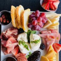 Charcuterie Board · charcuterie and cheeses are served with fresh fruit and appropriate accompaniments

BURRAT...