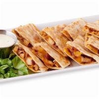 Bacon Ranch Quesadilla · Italian Marinated Chicken, chopped bacon and Jack and Cheddar cheeses. Served with side of H...