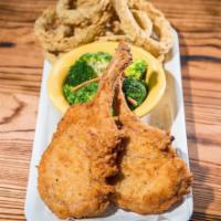 Two Pork Chops · Two Hand Battered Fried Pork Chops with side of Cream Gravy OR Two Seasoned and Grilled Pork...