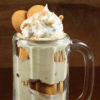 Homemade Banana Pudding · Topped with Whipped Cream and Vanilla Cookies