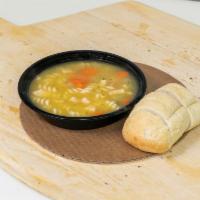 18 oz. Chicken Noodle Soup Bowl · Soup that is made with chicken, broth, noodles, and vegetables. 