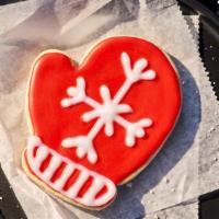 Mitten Cookie · 420 Cal. Freshly baked, mitten-shaped shortbread cookie decorated with icing. Allergens: Con...