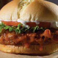 Buffalo Chicken Burger · Crispy hand-breaded chicken tossed in frank's red hot for a powerful kick and delicious tast...