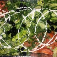 Garden Salad · Salad bowl lettuce cucumber, tomato,green pepper,olive oil,lemon