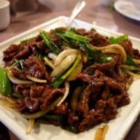 53. Quart of Mongolian Beef · With white rice. Spicy.