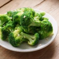 Steamed Broccoli · No M.S.G. or salt. Sauce on the side. Served with white rice.
