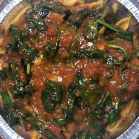 Penne Spinaci · Sauteed fresh spinach with filetto di pomodoro sauce and sauteed garlic.