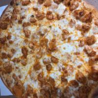 Chicken Alla Vodka Pizza · Chicken, penne in vodka sauce, mozzarella cheese and Parmigiana.