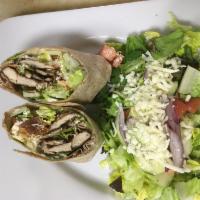 Grilled Chicken Greek Wrap · Served with your choice of side.