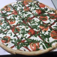 Pizza Fresca Pizza · Includes fresh tomatoes, fresh mozzarella, and fresh basil. 14