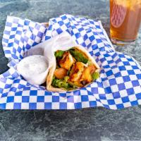 Chicken Kabob Sandwich · Skewered char-broiled chicken breast and zucchini in pita topped with Lettuce and tomatoes. ...