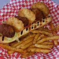Breaded Shrimp and Fried Oyster Po Boy · 