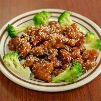 1. Sesame Chicken · Sweet honey soy sauce, crispy chicken, toasted sesame seed. Served with fried rice.