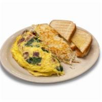 Florentine Omelet · Made with spinach, bacon and cream cheese. 