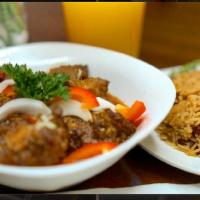 oxtail stew · stew oxtail comes with your choice of rice and 2 sides