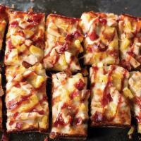 Aloha BBQ Chicken Pizza · BBQ sauce base with Mozzarella Cheese, Grilled Chicken Breast, Bacon, Pineapple, and topped ...