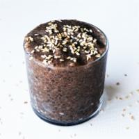 Gluten-Free Nutella Chia Pudding · Chia seeds soaked overnight in dairy-free milk and sweetened with raw cane sugar.