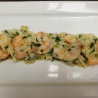 Add Camarones · 5 Shrimp- Grilled, al Ajillo or enchilados