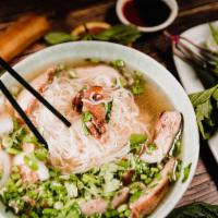 Chicken Pho · Grilled lemongrass chicken, rice noodles, bean sprouts, basil, coriander, cilantro, green & ...