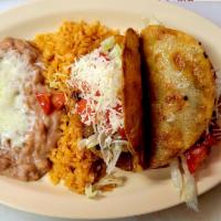 4. Two Hard Tacos Combination Plate · Served with rice and beans.