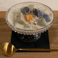 Sam Cha in Coconut Milk (Warm) · Satsuma Imo sweet potato, purple yam, red yam, pearl barley and tapioca simmered in warm swe...