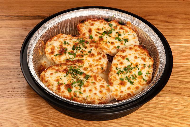 Garlic Bread · Topped with melted mozzarella.