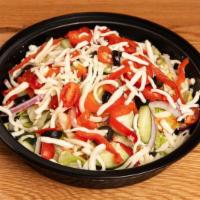 Small Garden Salad · Iceberg lettuce, tomatoes, carrots, onions, red peppers, olives
, cucumbers, mozzarella and...